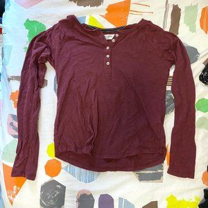 Abercrombie Kids Burgundy Henley Long Sleeve